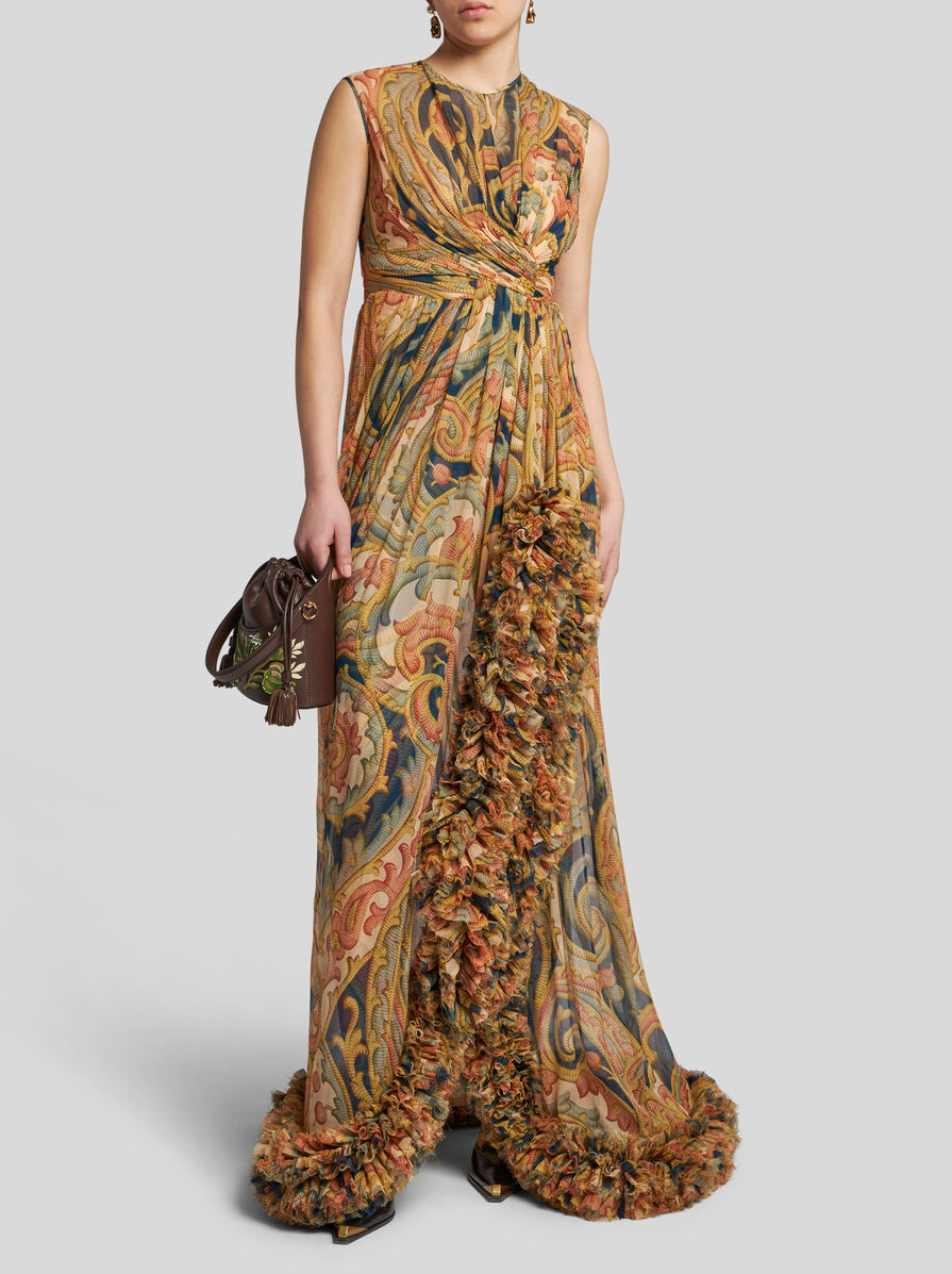 ワンピース Etro Dress With Print Etro - Multicolor Paisley Silk One Shoulder Dress