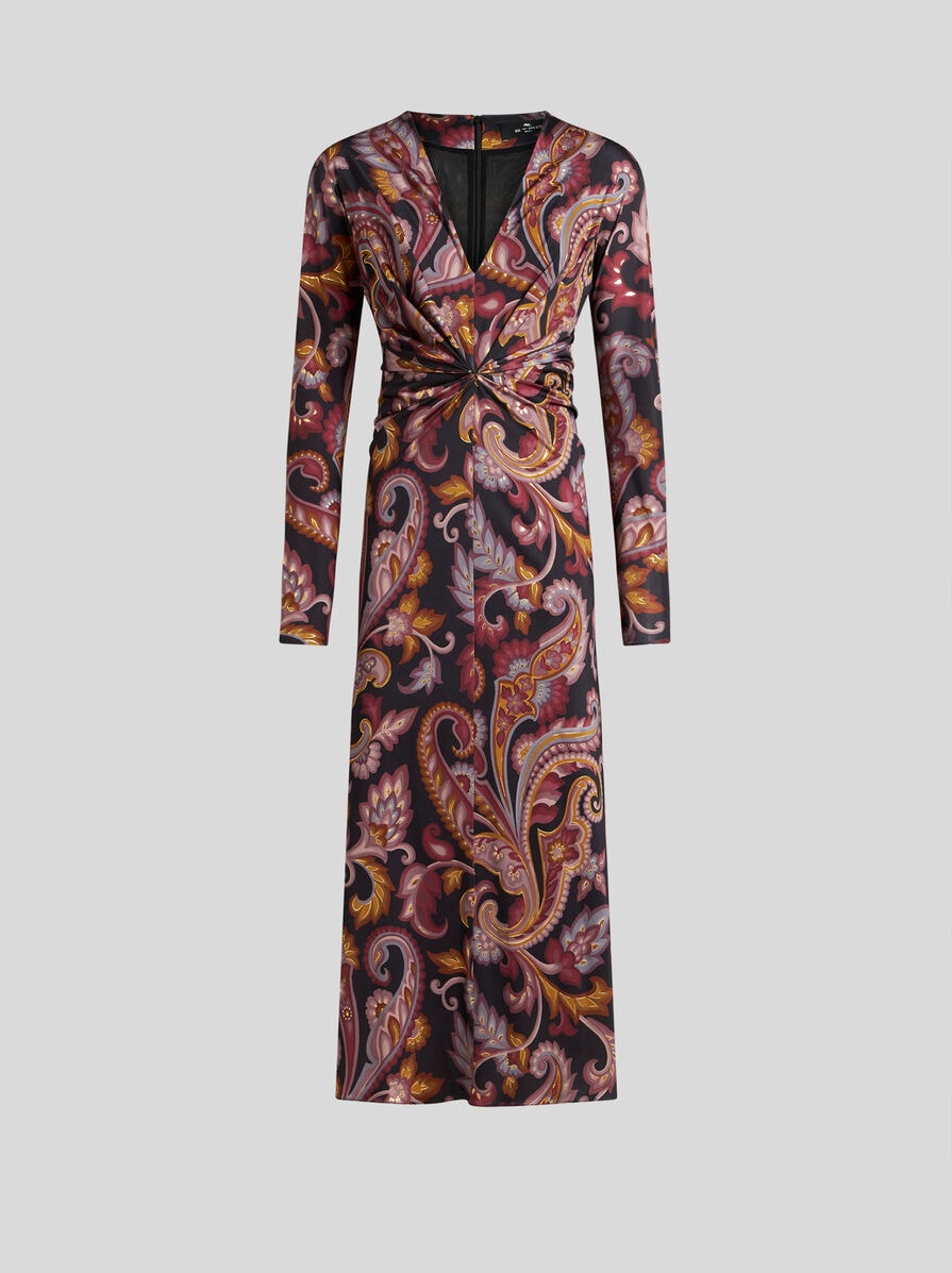 ワンピース ETRO FW25 Printed viscose dress (WRHA043399SP4G5 X0865) SILK-BLEND MIDI DRESS | Paisley Print Dresses | ETRO