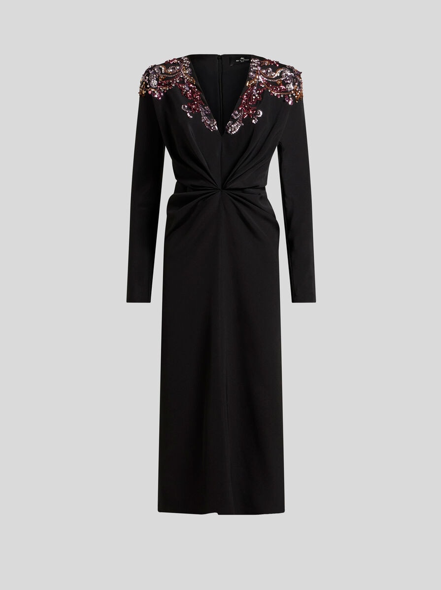 green emerald velvet dress ETRO Embroidered Paisley Dress SAVANNA