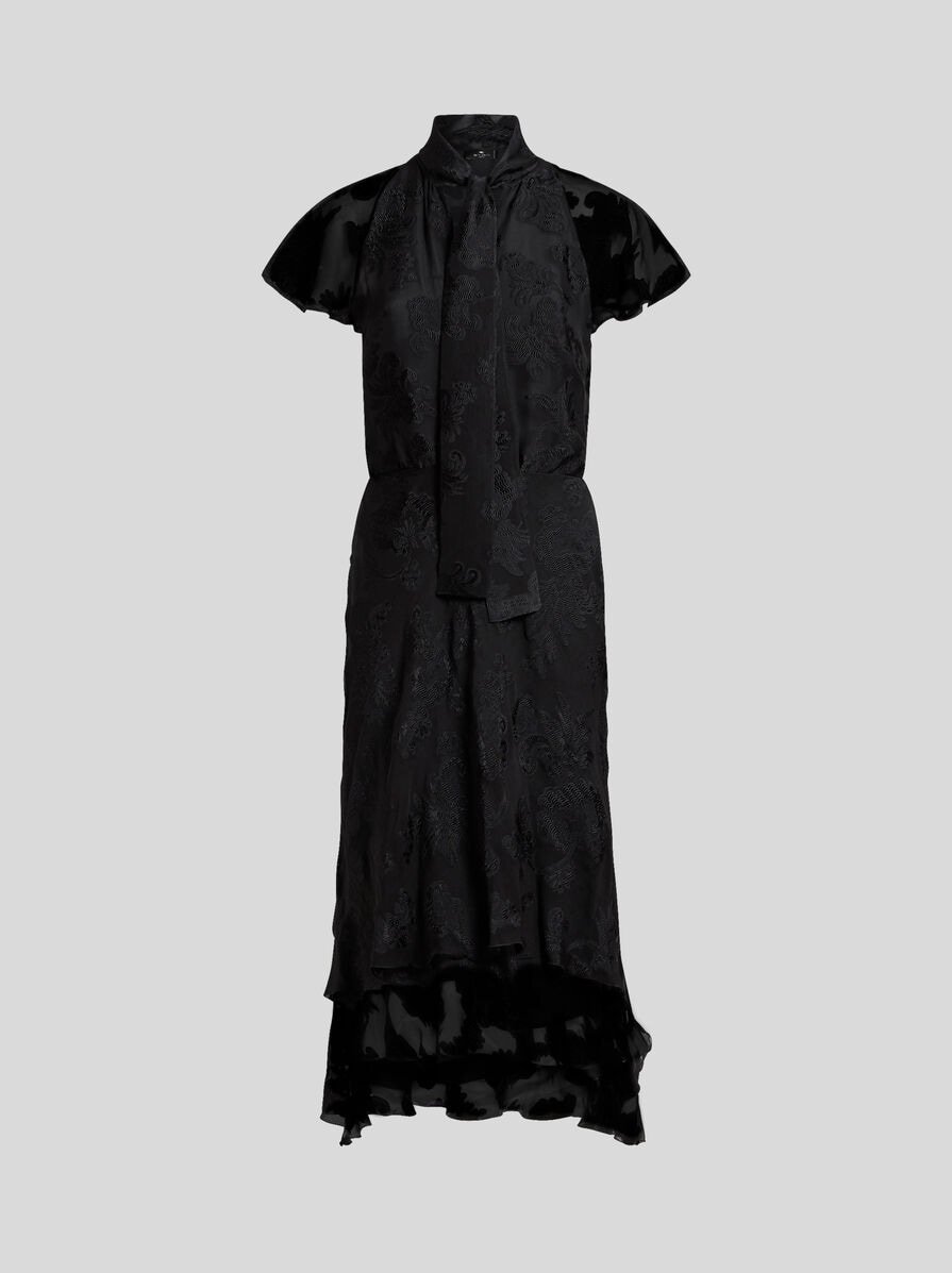 セールでお得！★ETRO★ジャカード ミディドレス カットジャカード シフォン ミディドレス | エトロ