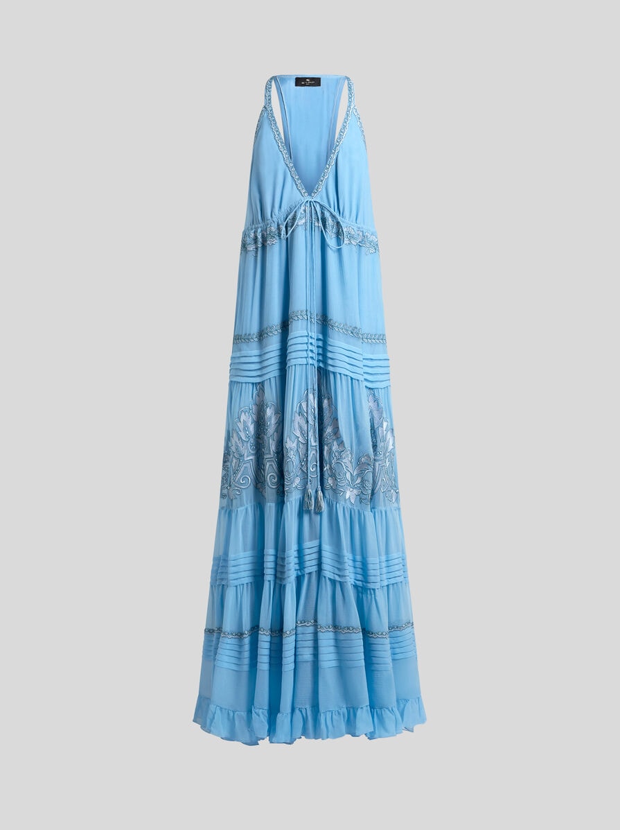 EMBROIDERED SILK MAXI DRESS | Dresses | ETRO