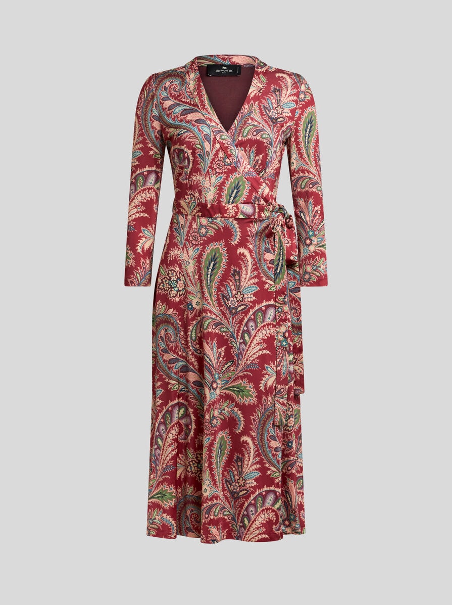 FLORAL PAISLEY WRAPAROUND DRESS