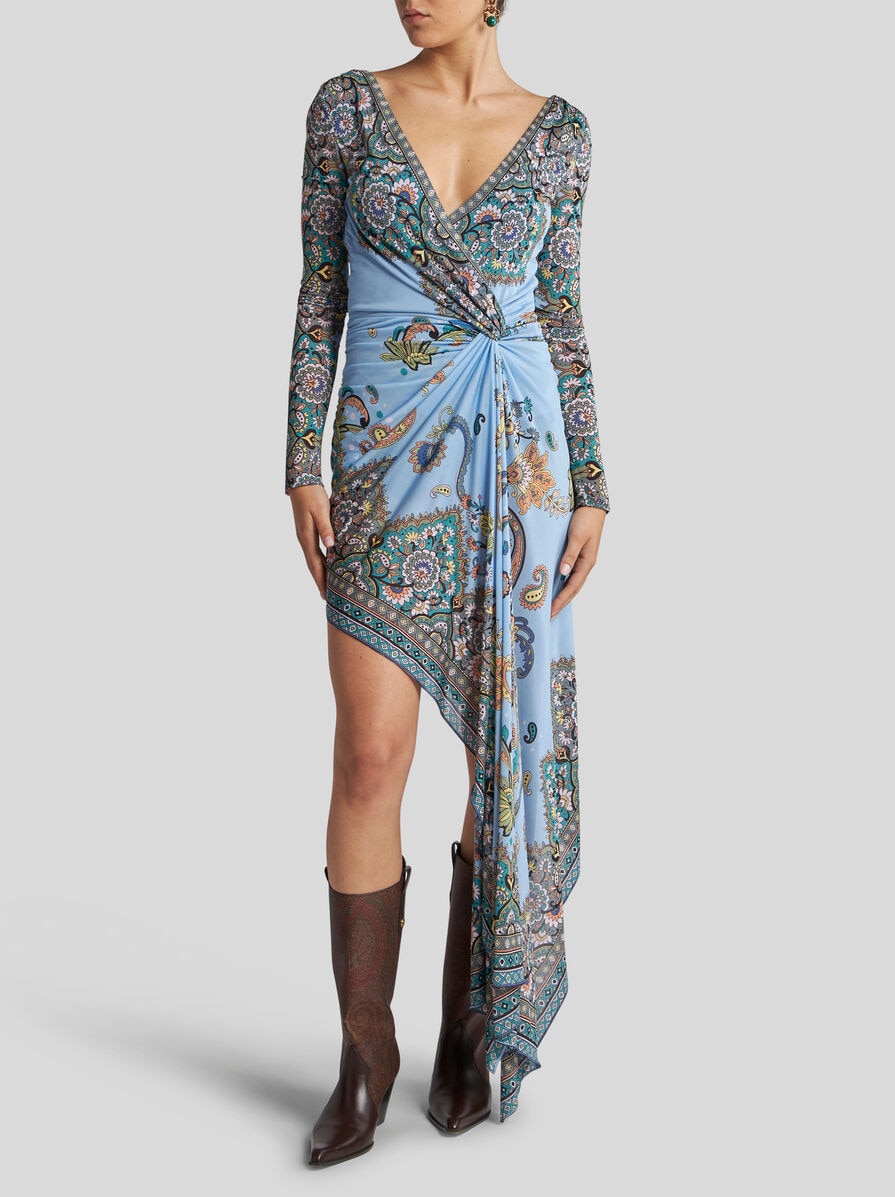 【送料&関税込】Etro Silk Twill Asymmetrical Cut Dress ETRO Asymmetric printed jersey maxi dress | NET-A-PORTER