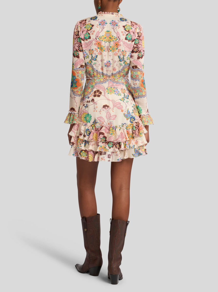 関税込【ETRO】Printed wool and silk minidress Etro Printed Mini Dress | italist