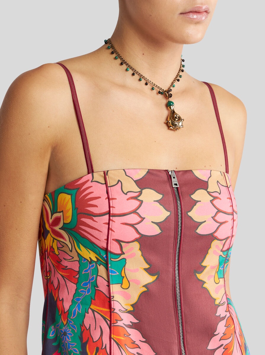 DRESS WITH SCARF-STYLE FLORAL PRINT
