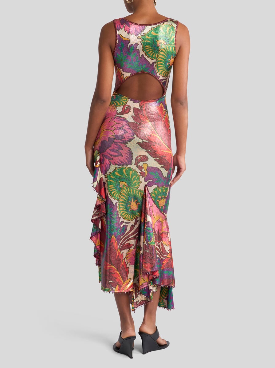 LAMINATED JERSEY DRESS WITH MAXI FLORAL PRINT | Dresses | ETRO