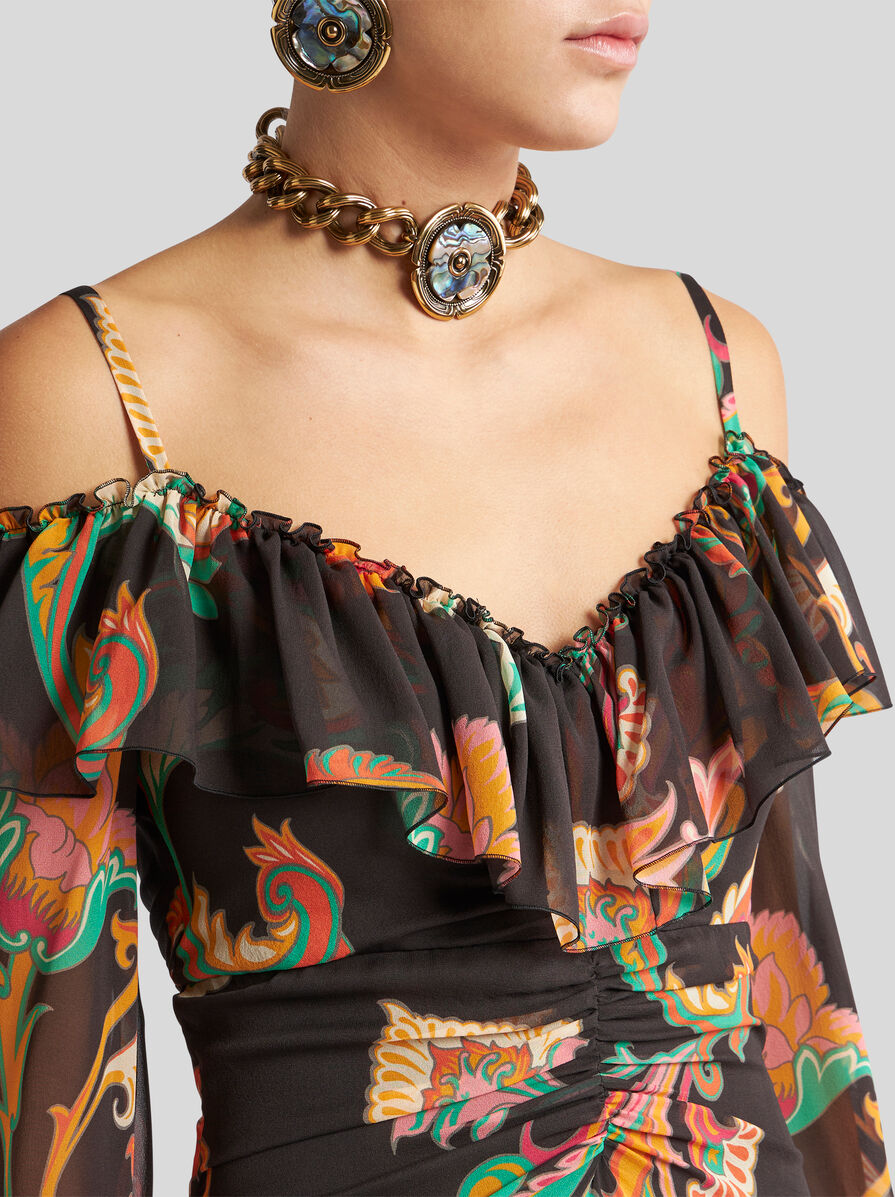 オールインワン・サロペット Etro Bohemian Print Cover-Up Dress Eco Xena Printed Maxi Dress | GUESS Factory