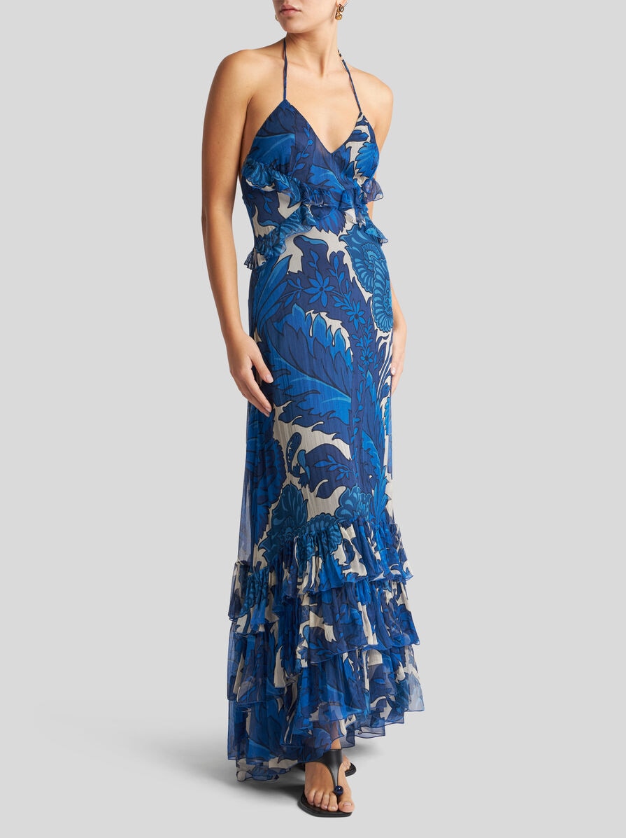 ワンピース ETRO Woman Dress Multicolor WRHA037199SA1H X0880 DRESS WITH MAXI FLORAL PRINT AND DETACHABLE CAPE | Dresses