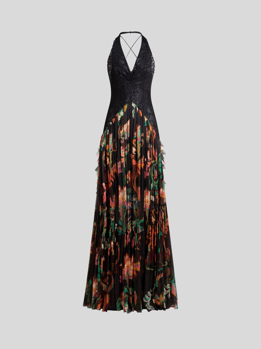 LONG SILK DRESS WITH FLOUNCE | Dresses | ETRO