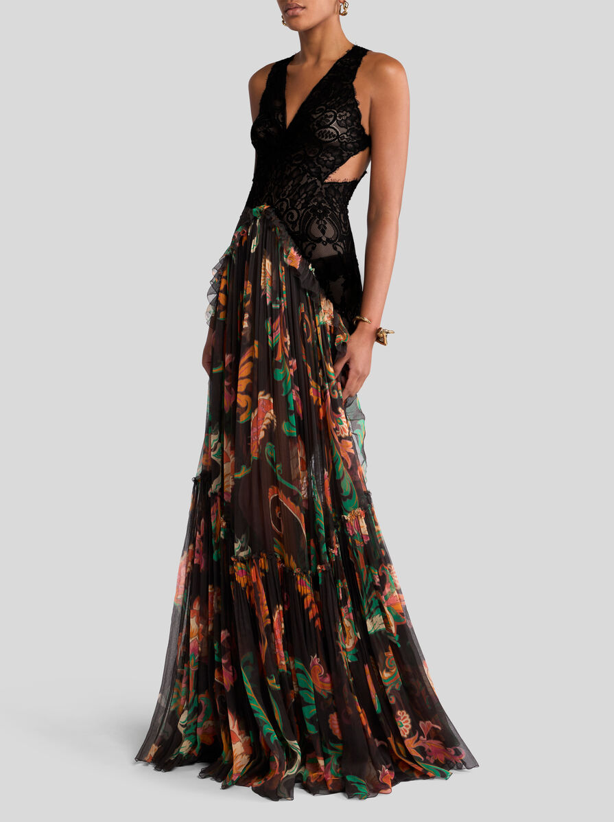 ワンピース ETRO LONG SILK DRESS Etro LONG PRINTED SILK DRESS | REVERSIBLE