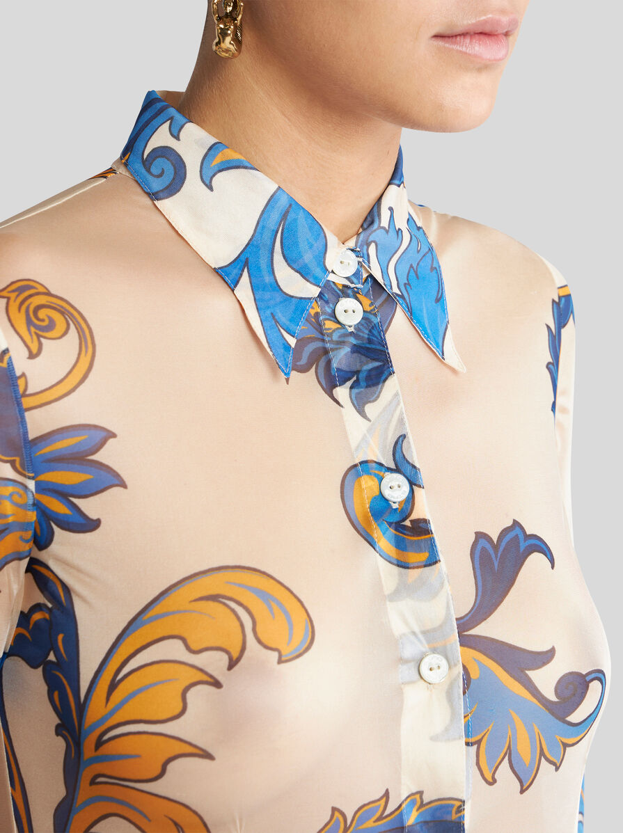 【ETRO】フローラルプリント ボタンアップ シャツドレス フローラルプリント シャツドレス | エトロ