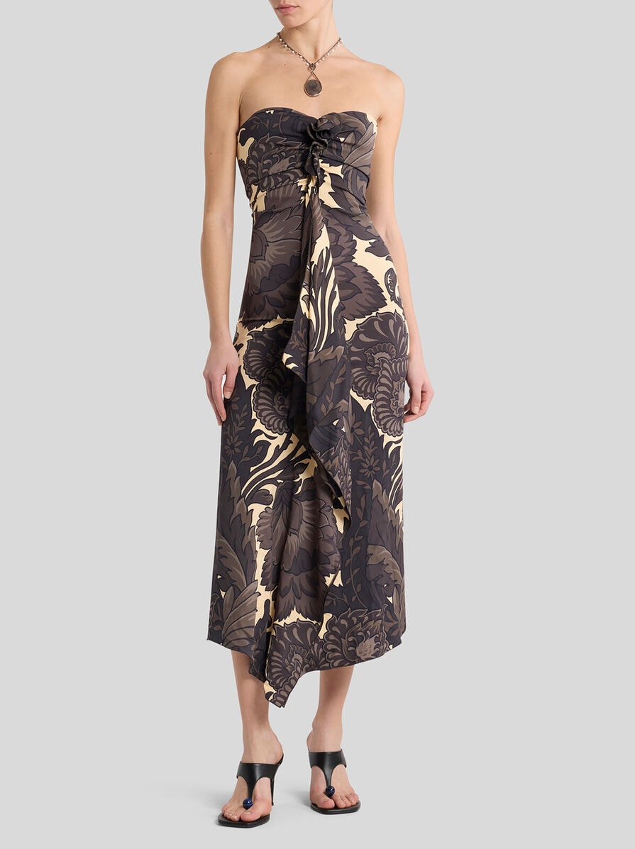 【ETRO】パフスリーブ フローラル マキシドレス ETRO フローラル マキシドレス | レッド | FARFETCH JP