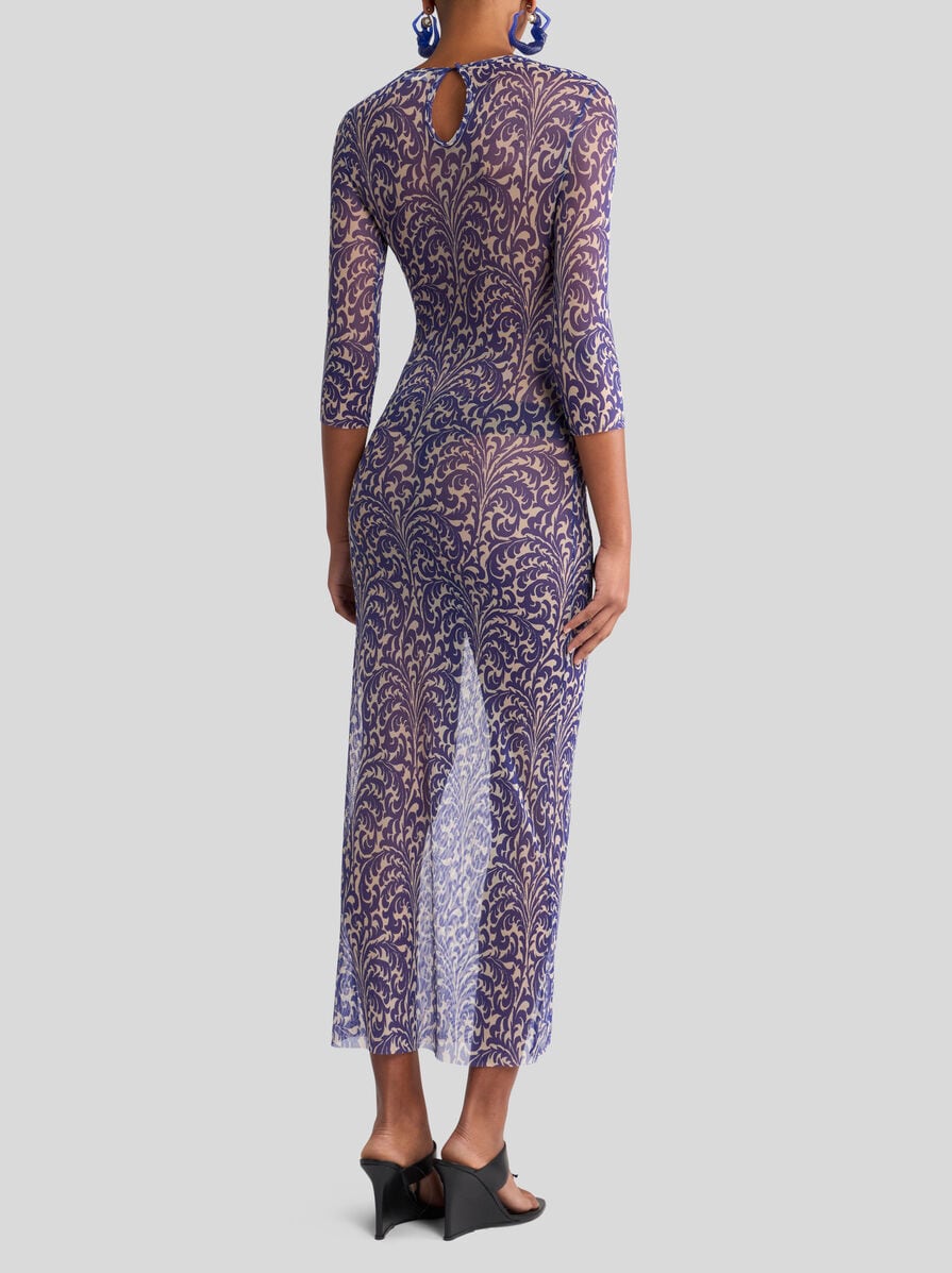ワンピース ETRO VELVET JACQUARD TULLE DRESS (WRHA0199 99JJD03S9880) AZURE Etro VELVET JACQUARD TULLE DRESS (WRHA0199) – LOZURI®