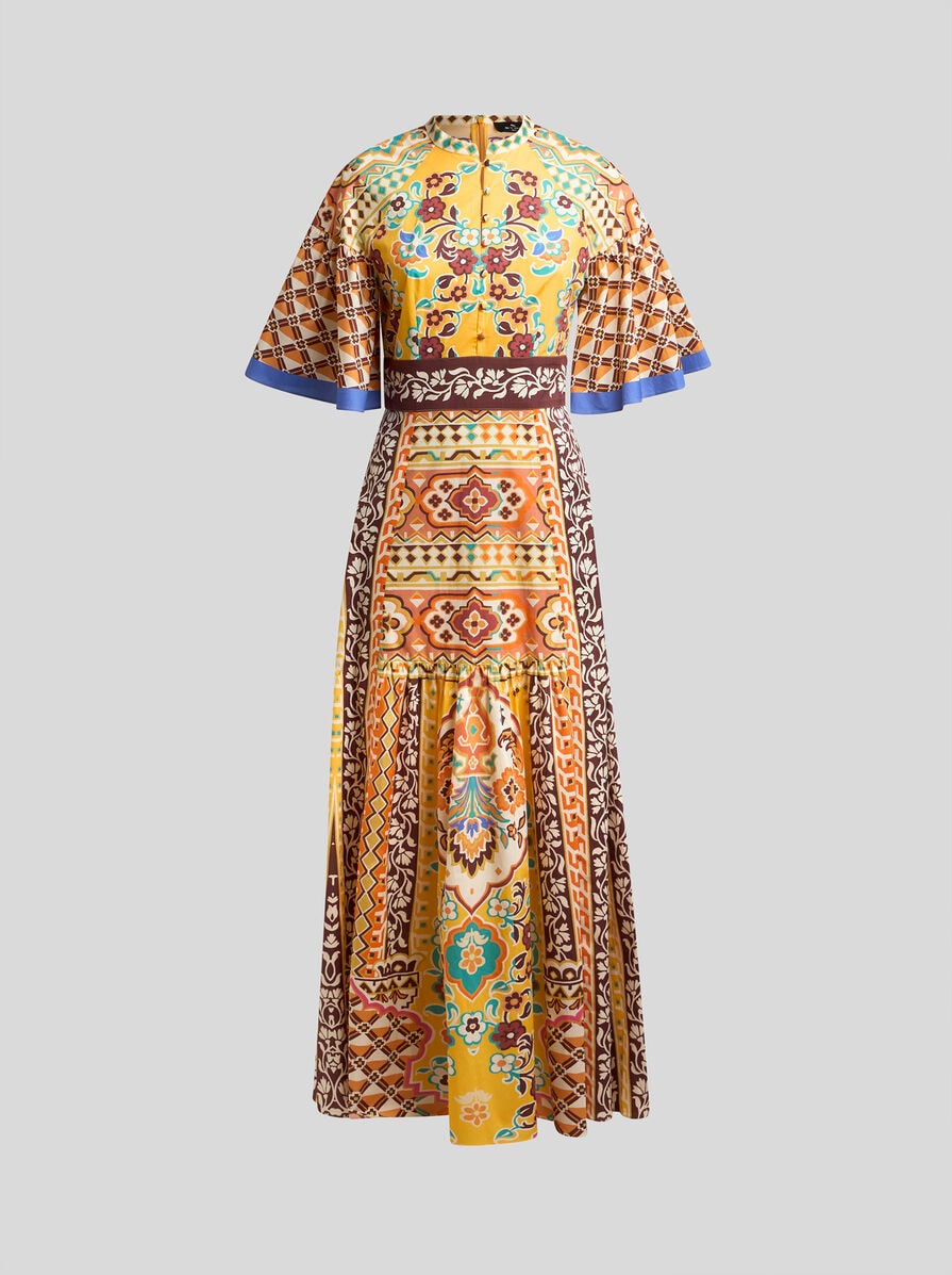 【華やかな】ETRO ロングプリントポプリンドレス プリント ポプリン ロングドレス | エトロ
