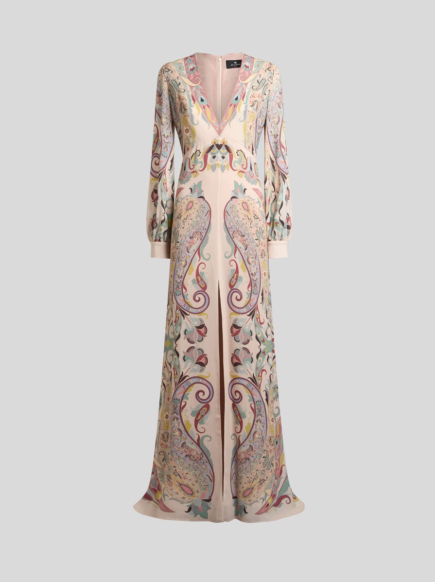 【送料&関税込】Etro Viscose Dress ETRO floral-print crepe-de-chine Dress | Yellow | FARFETCH