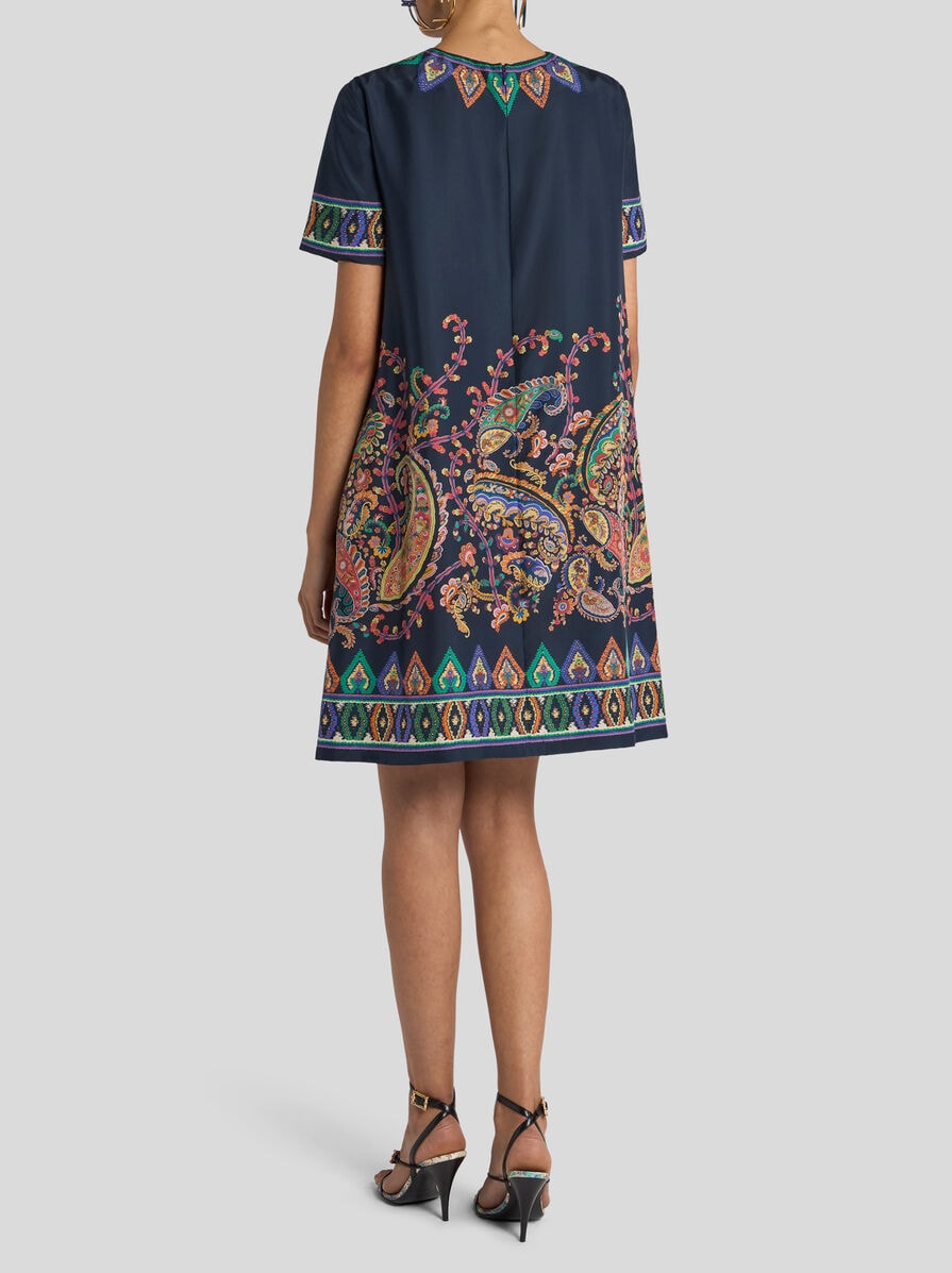 etro paisley print tiered crinkle silk embroidered mini dress The Torero Libertine Trapeze Tiered Dress main image 0