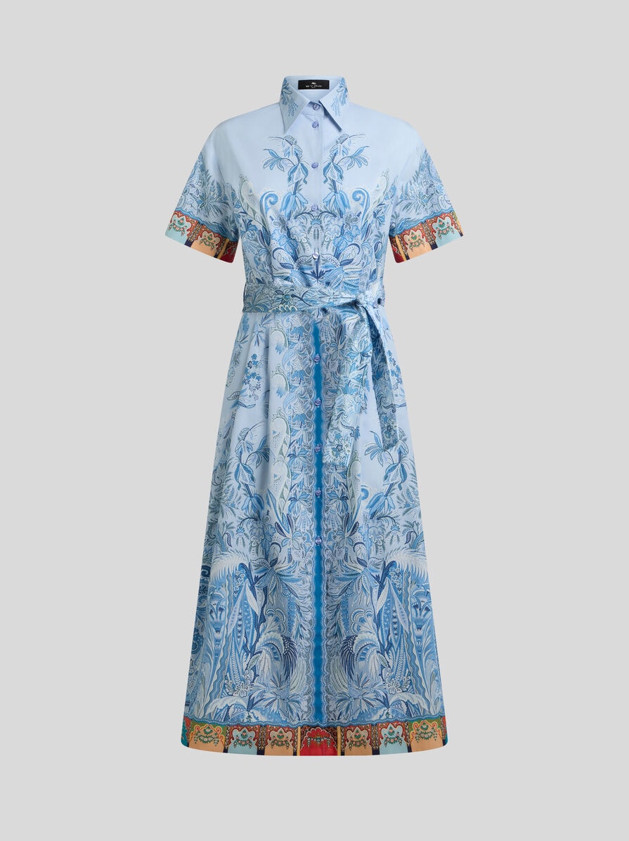 Etro フローラルプリント シャツドレス IT 46 ペイズリー＆ボタニカル エンジニアードプリント コットン ミディ