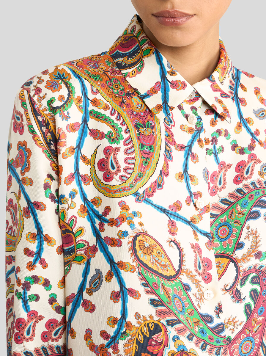 SILK TWILL SHIRT WITH FLORAL PAISLEY MOTIF | Shirts and tops | ETRO