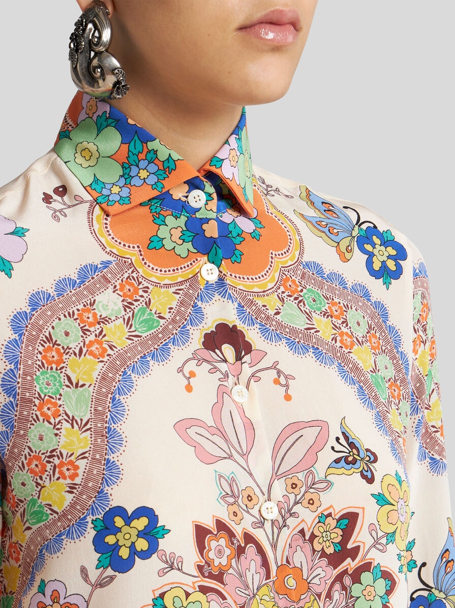 SILK SHIRT WITH FLORAL PRINT