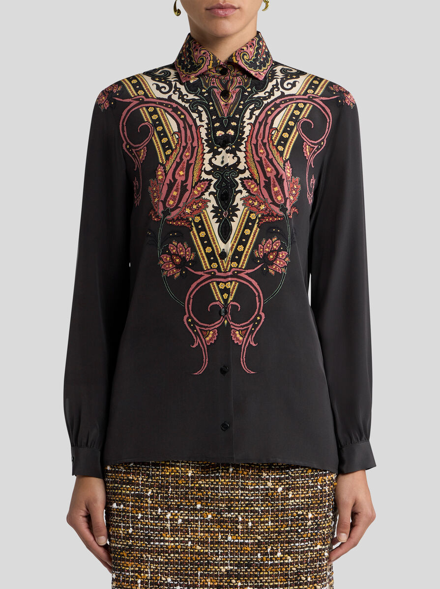 フローラル ペイズリー エンジニアードプリント シルク シャツ | エトロ