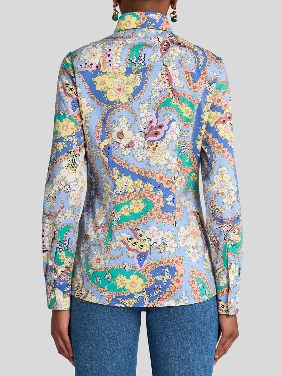 Tシャツ・カットソー ETRO SS25 Paisley print shirt (MRIC005299SP493 X0880) ETRO paisley-print Cotton T-shirt | Blue | FARFETCH TR