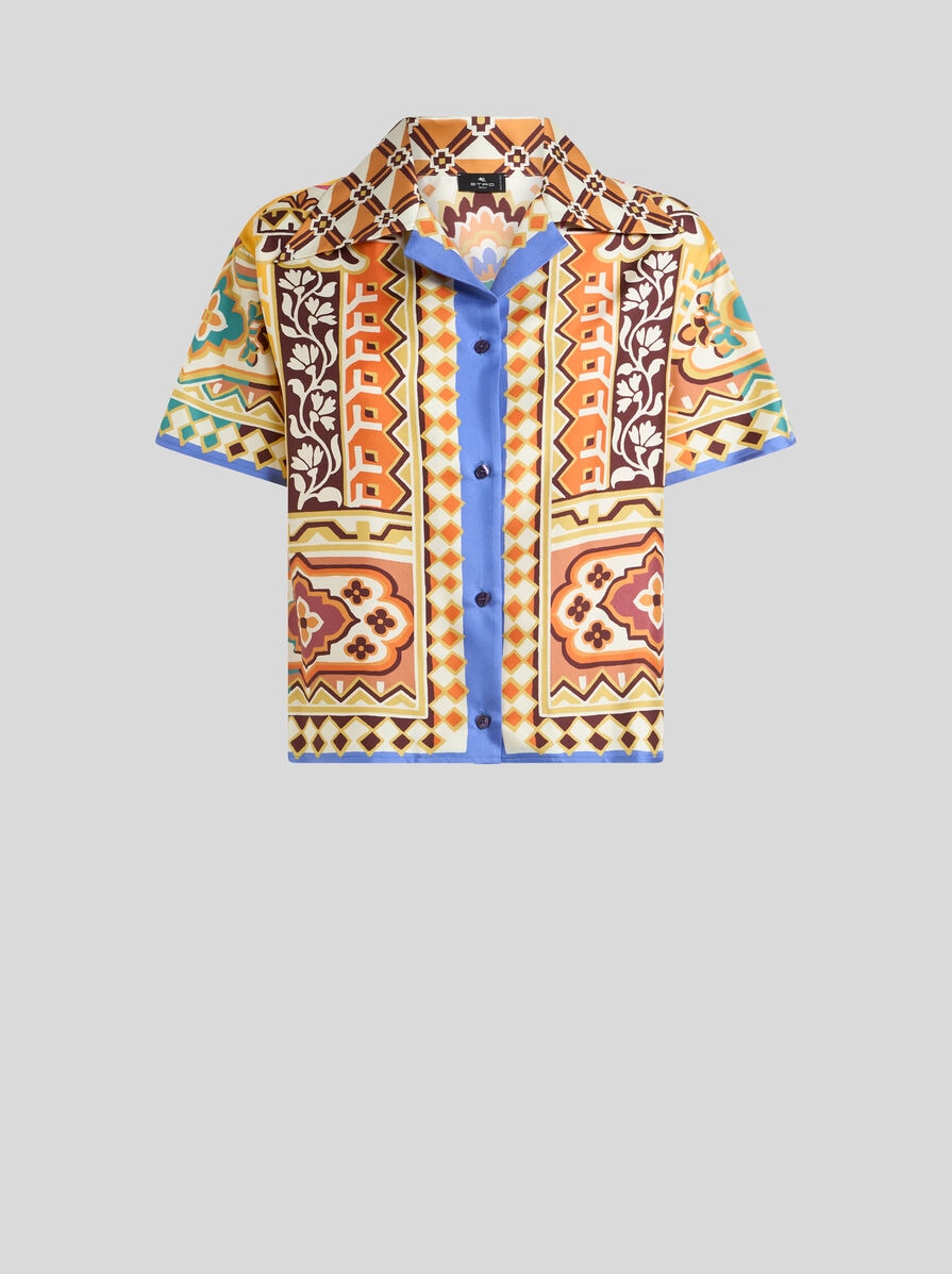 Tシャツ・カットソー ETRO SS24 BOWLING SHIRT (MRIC0015_99TR522S8451) Etro men's cotton T-shirt with peacock print mrma0004aj058