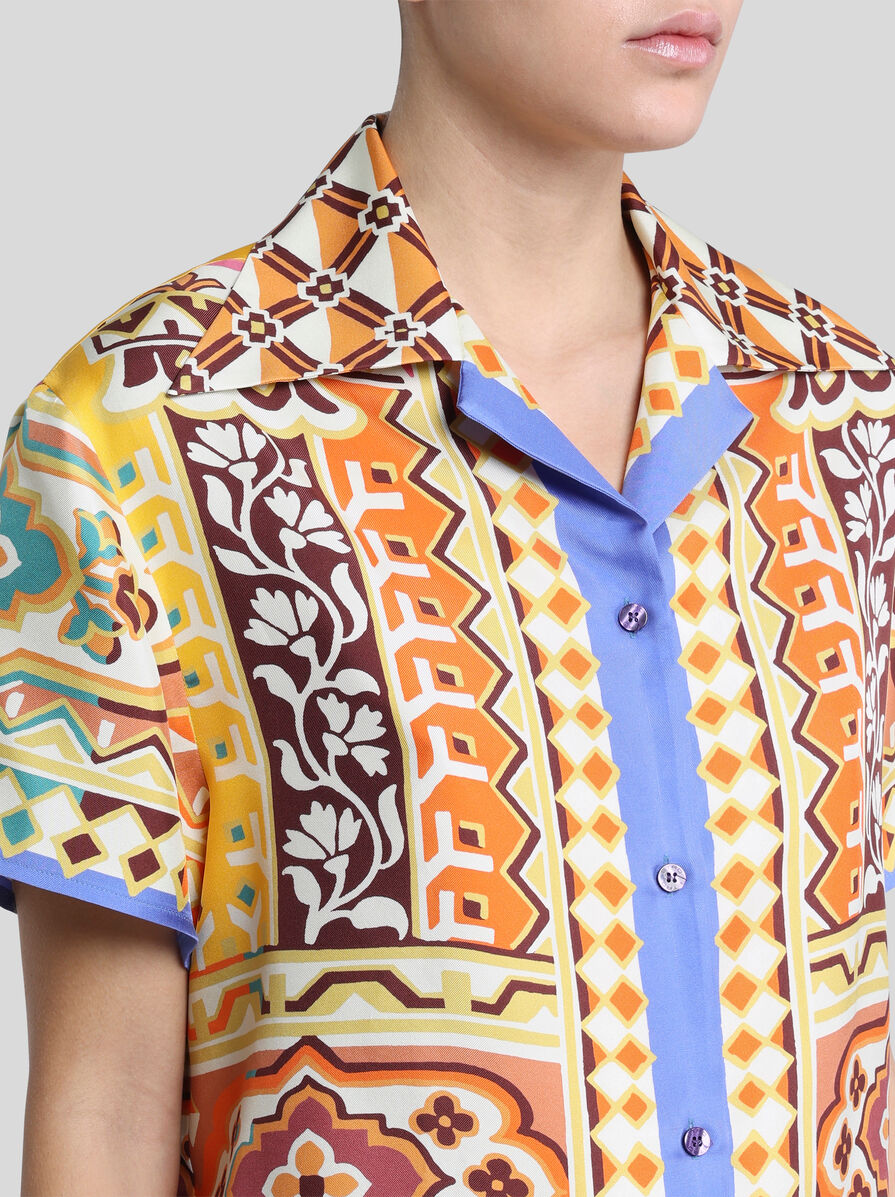 ★ETRO★プリント ボウリングシャツ シルク プリント シルク ボウリングシャツ | エトロ
