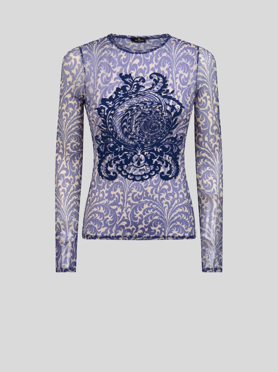 TULLE SWEATER WITH SHELL PRINT | Tops | ETRO