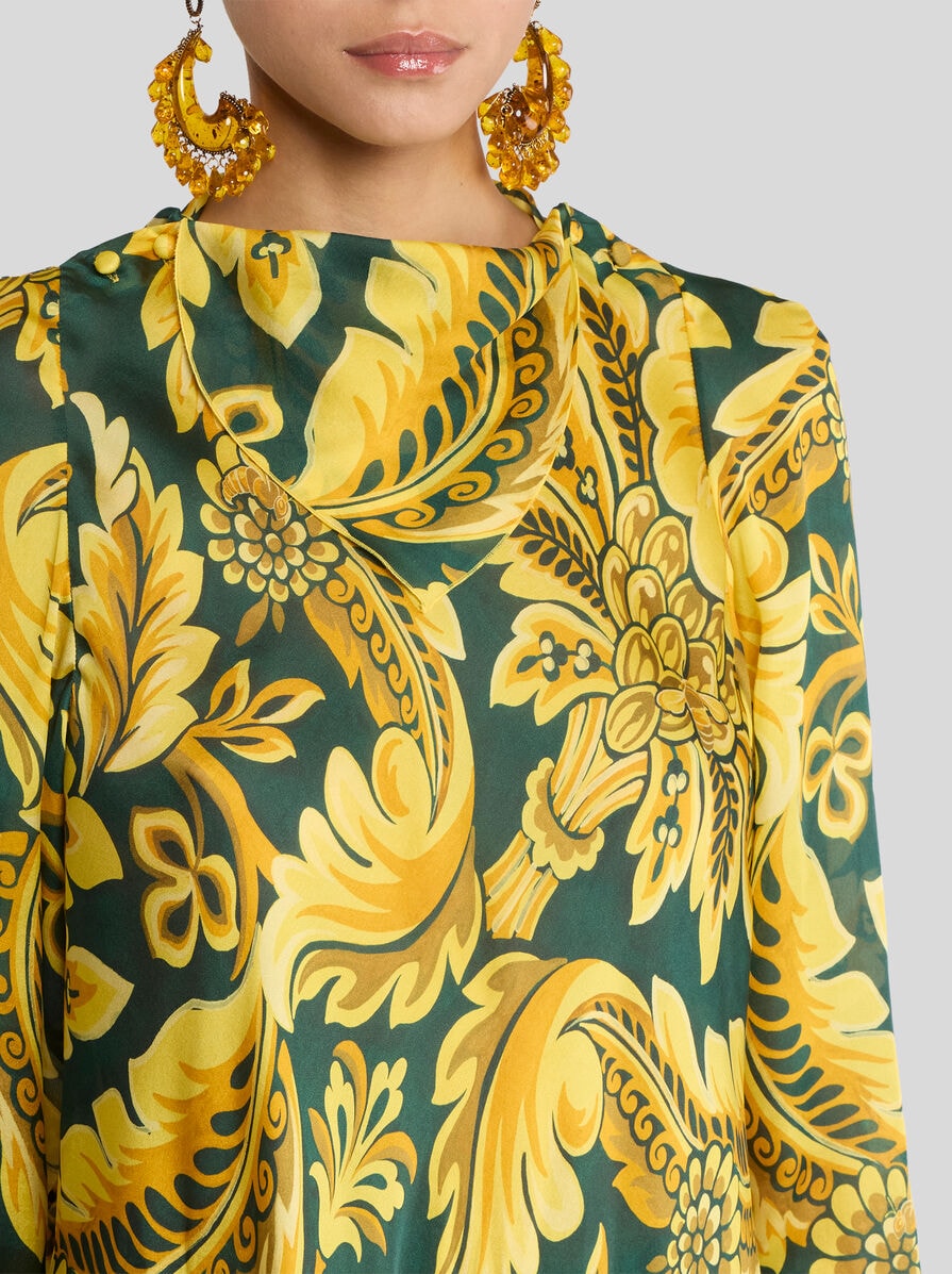 PEAU D'ANGE SILK BLOUSE WITH FLOWER AND BEE MOTIF | Tops | ETRO