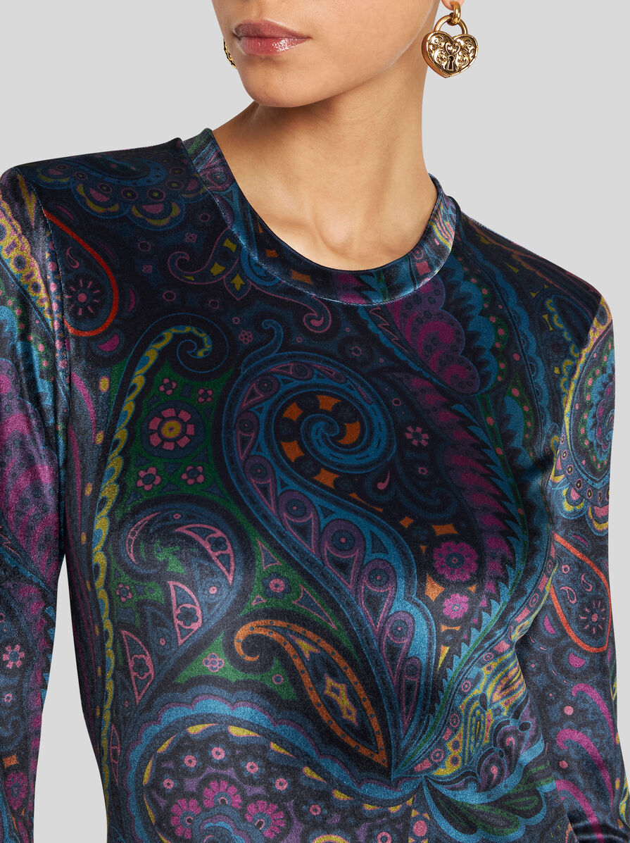 【ETRO】ペイズリープリント Vネック フレアドレス ペイズリープリント | ETRO