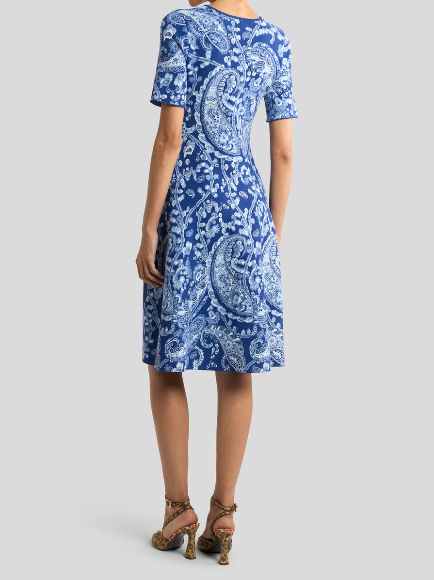 フローラルペイズリーモチーフ ジャカード ニーレングス ワンピース