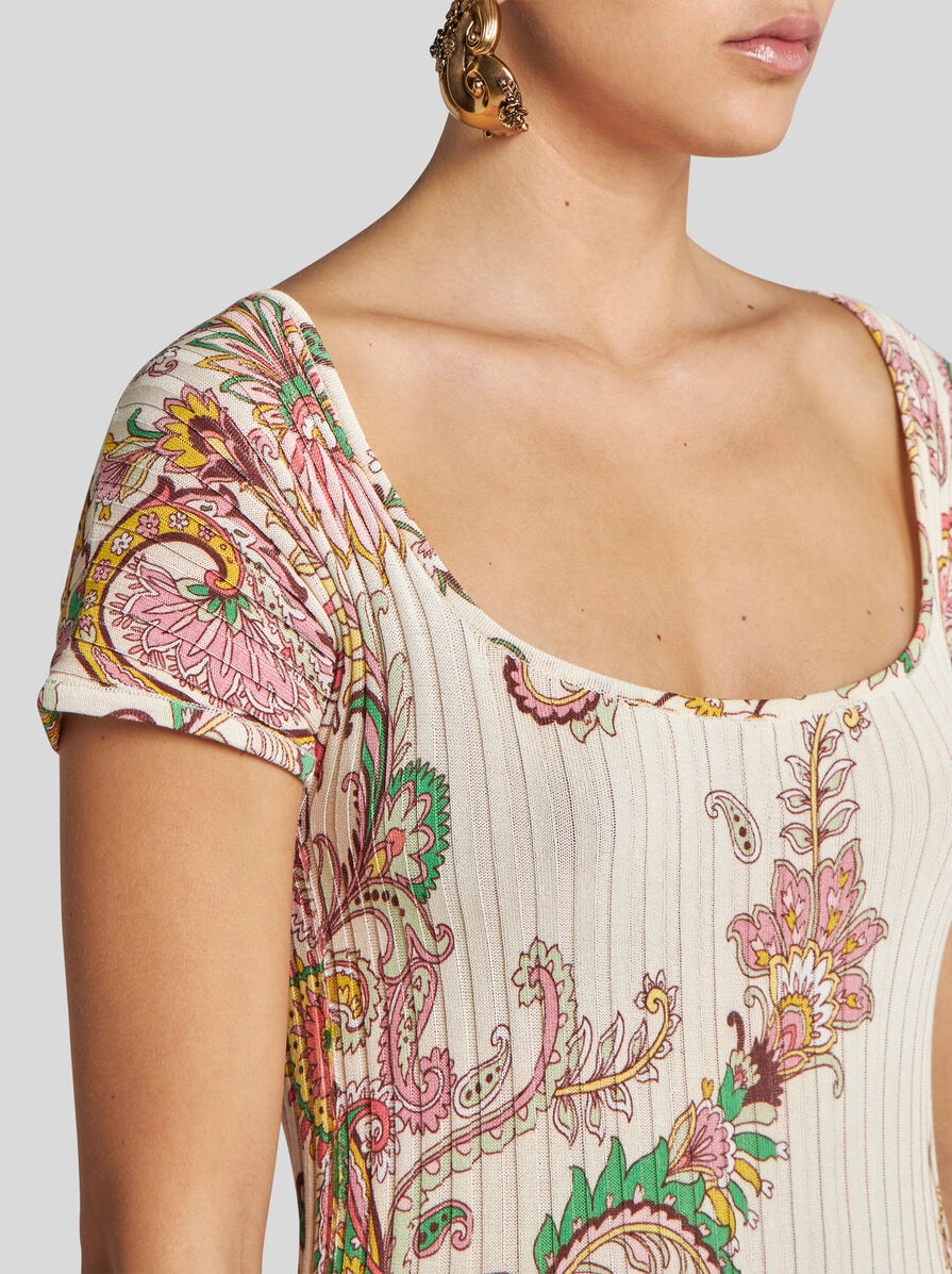 【ETRO】フローラルモチーフ リブドレス フローラルモチーフ リブ ワンピース | エトロ