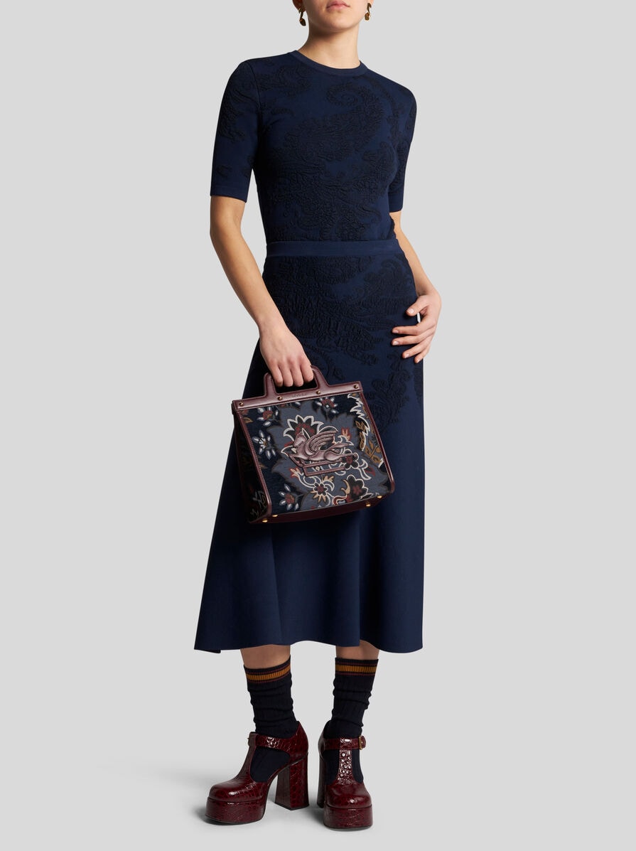 送料関税込【ETRO 】コットン混ジャカード スカート コットンジャカード ミディスカート | エトロ