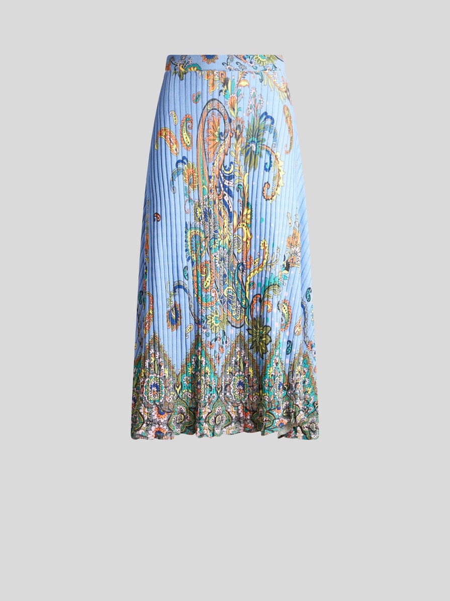 【★完売必至★】ETRO ☆ フローラルミディスカート フローラルモチーフ リブ ミディスカート | エトロ