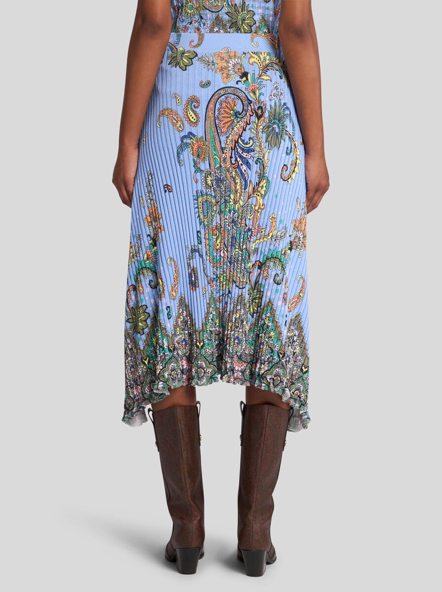 【ETRO】フローラル モチーフ リブ ミディ スカート フローラルモチーフ リブ ミディスカート | エトロ