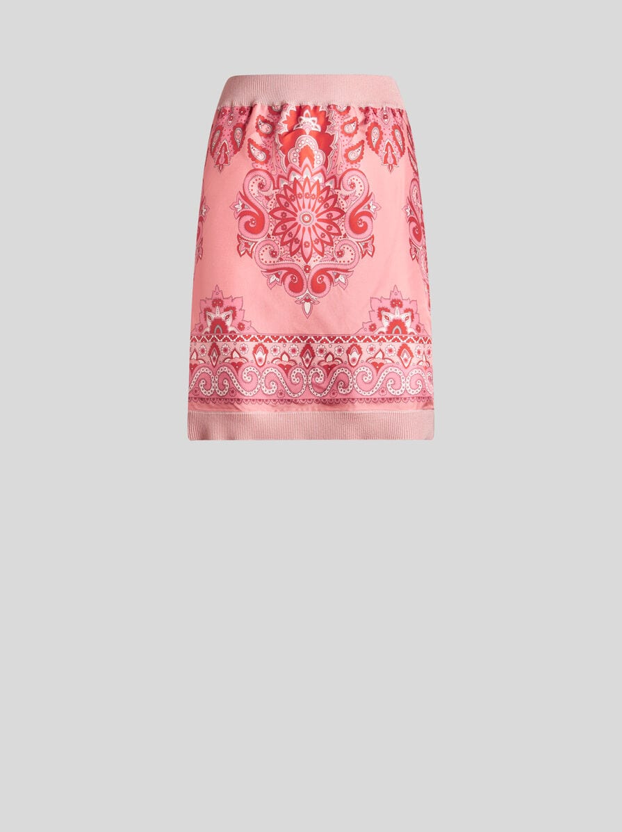 スカート ETRO SKIRT (WRKB0042AV552 F0662) KNIT MINI SKIRT WITH PRINT