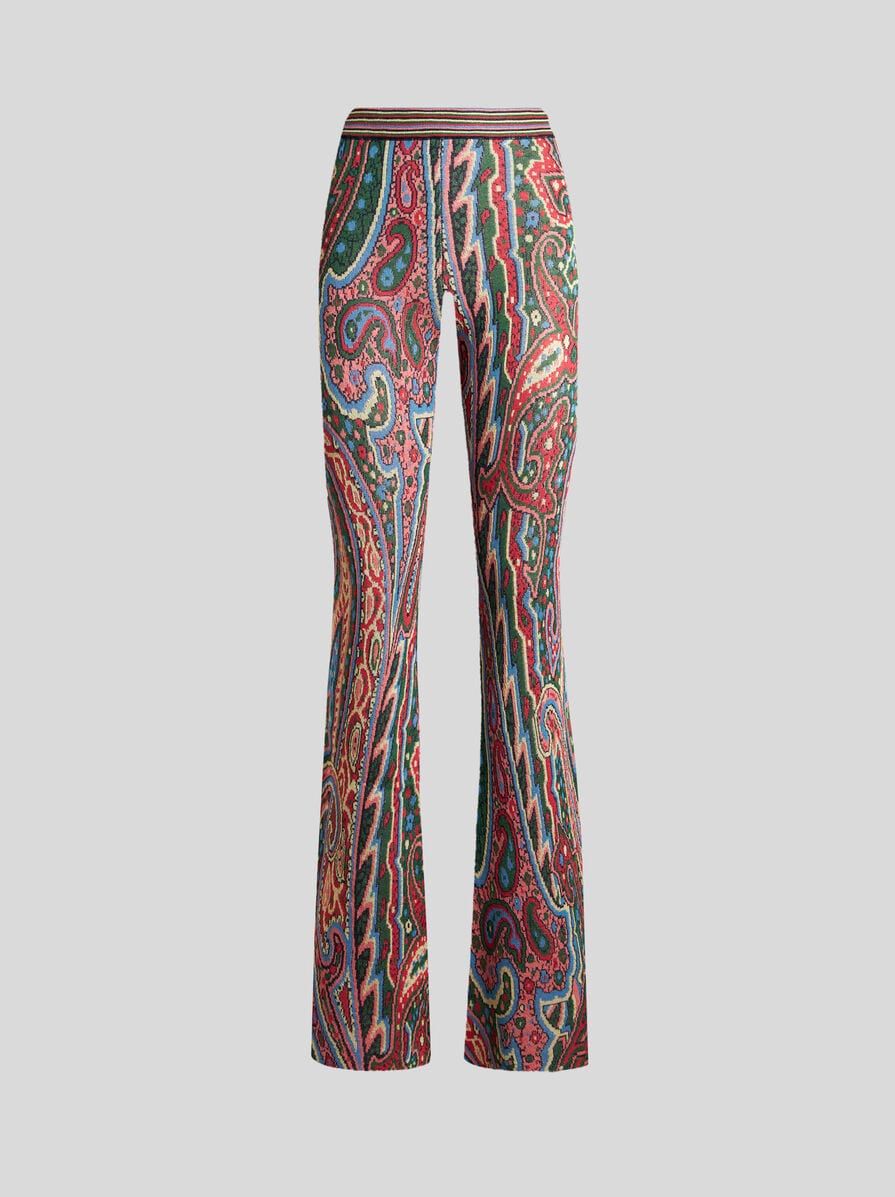 パンツ Etro Multicolored Jacquard Cotton Flare Trousers Etro Multicolored Jacquard Cotton Flare Trousers | THE LIST