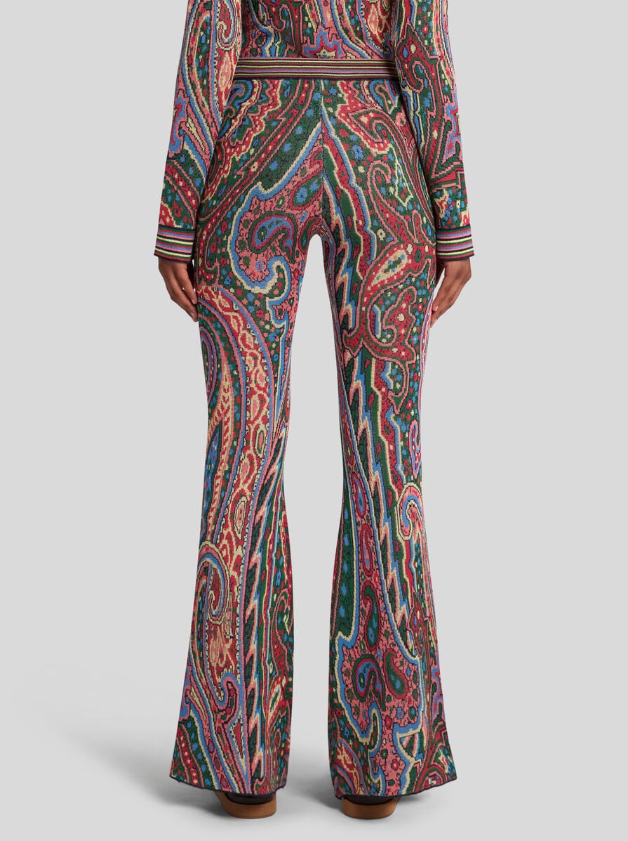FLARED PAISLEY JACQUARD TROUSERS | Knitwear | ETRO