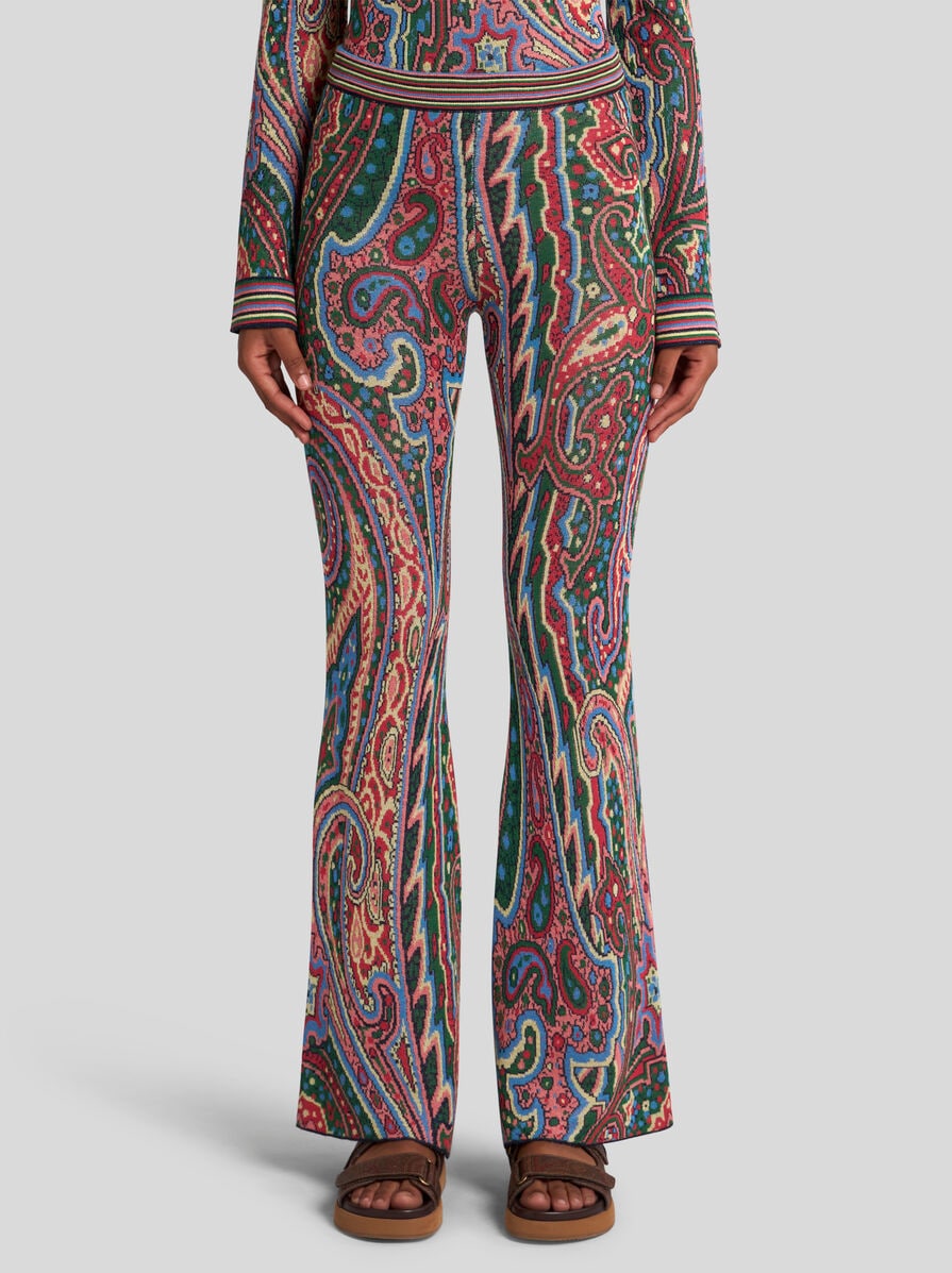 FLARED PAISLEY JACQUARD TROUSERS | Knitwear | ETRO