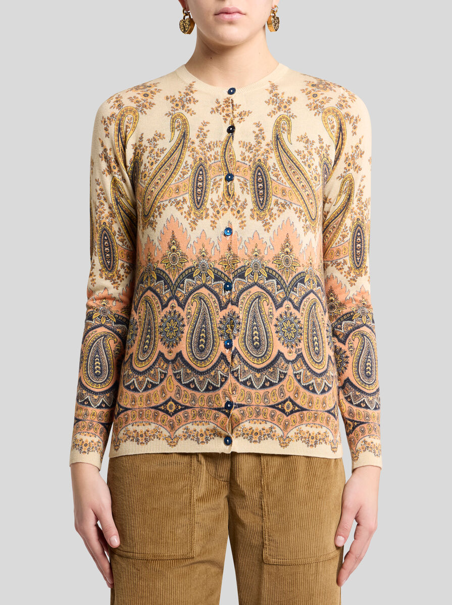 ETRO カーディガン　シルク混 プリント コットン＆シルク カーディガン | エトロ