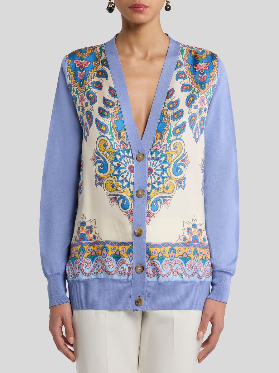 ETRO カーディガン　シルク混 プリント コットン＆シルク カーディガン | エトロ