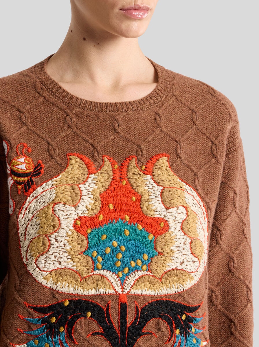【送料&関税込】Etro Logo Embroidery Sweater ETRO Beige wool sweater with embroidery | TheDoubleF