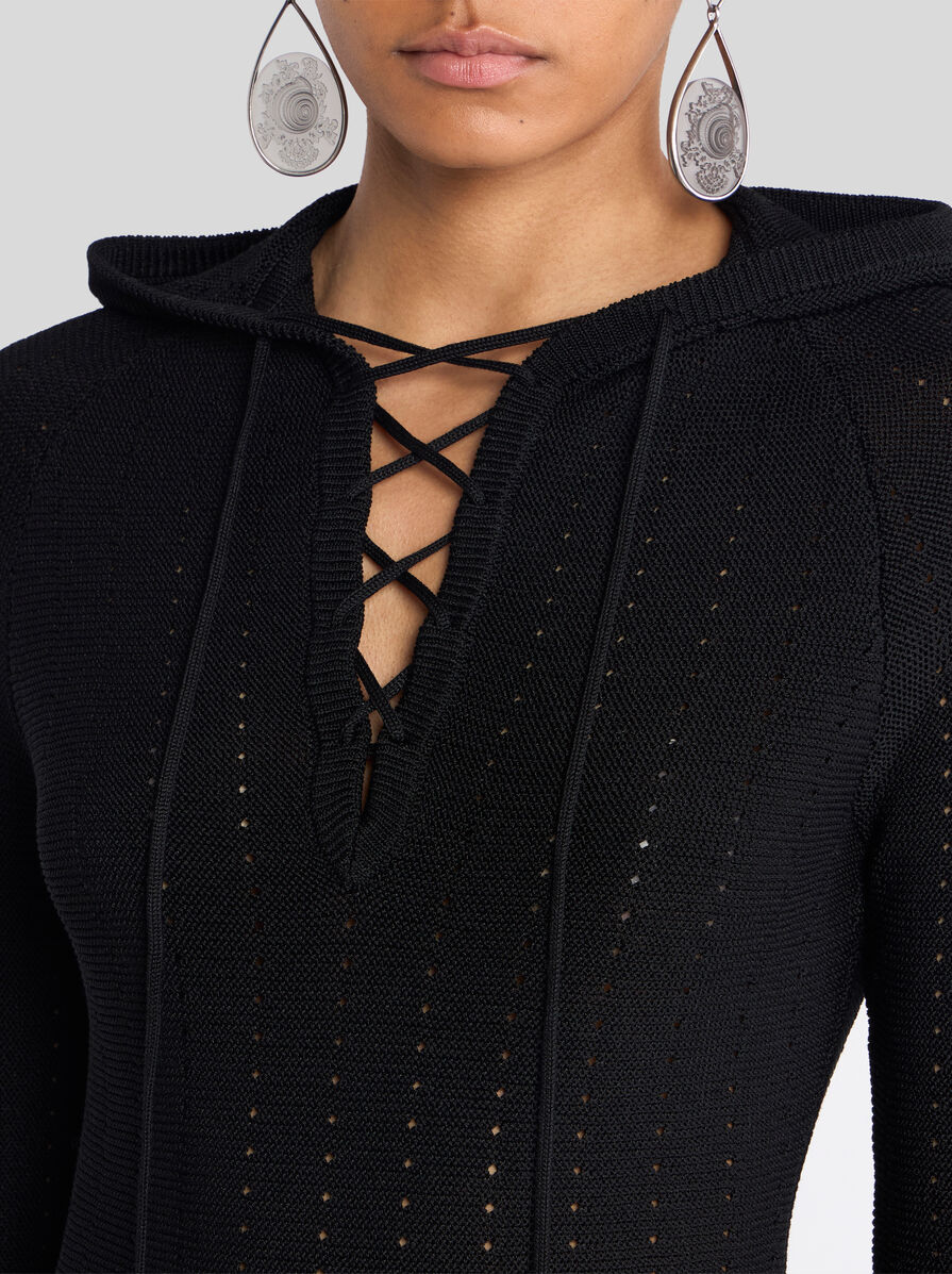 KNIT TOP WITH CROSSOVER AND PUNCHED DETAIL | Knitwear | ETRO