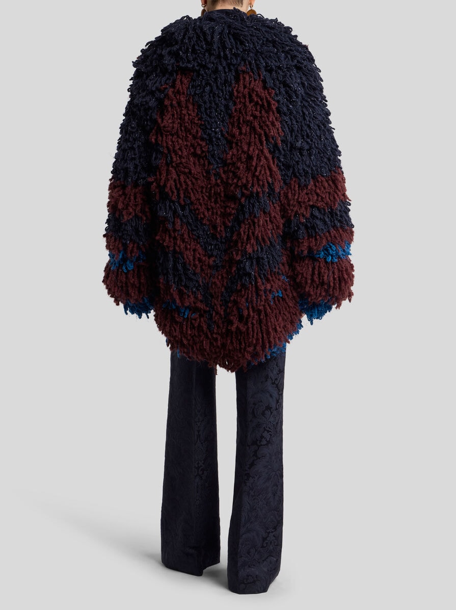 ETRO エトロ　ウール　アルパカ　ノーカラー　ニット　ジャケット　サイズ46 ウール＆アルパカブレンド ファーステッチ ジャケット | エトロ