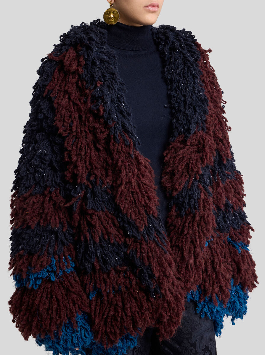 WOOL- AND ALPACA-BLEND FUR-STITCH JACKET | Coats and
