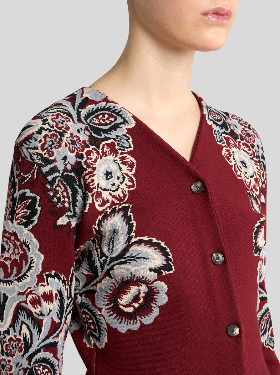 FLARED CARDIGAN WITH FLORAL MOTIF | Knitwear | ETRO