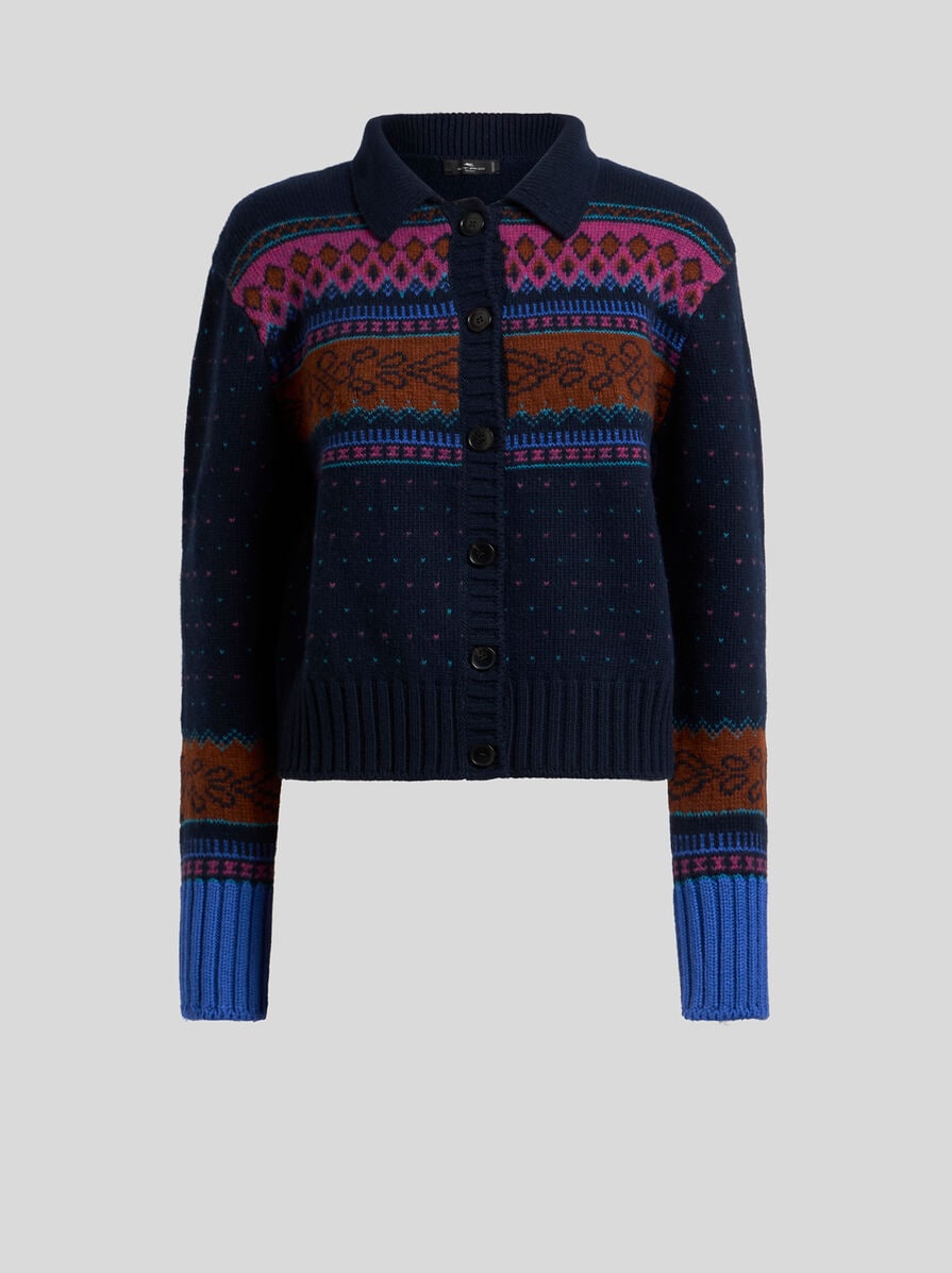 【送料&関税込】Etro Multicolor Wool Cardigan Etro Multicolor Wool Cardigan - Blue | Garmentory