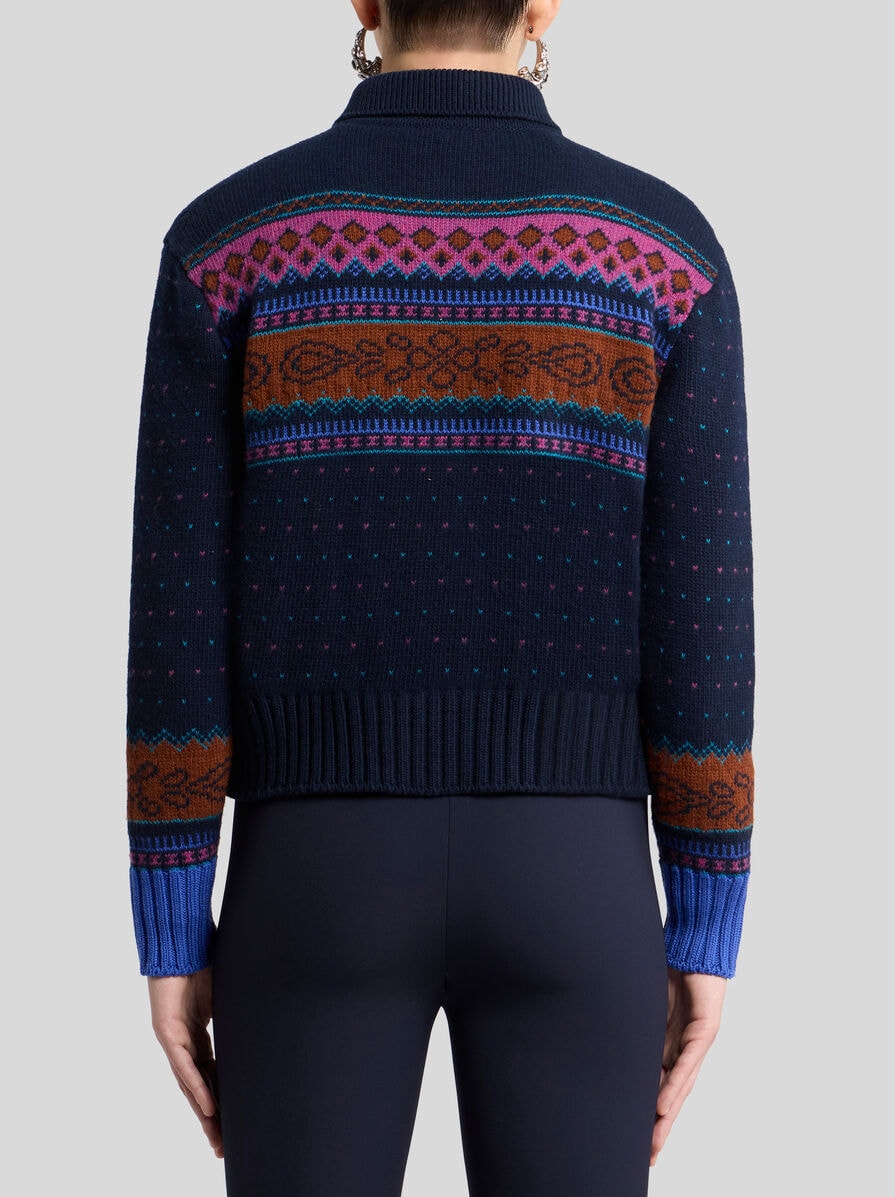 【送料&関税込】Etro Multicolor Wool Cardigan ETRO Oversized jacquard-knit wool-blend cardigan | NET-A-PORTER
