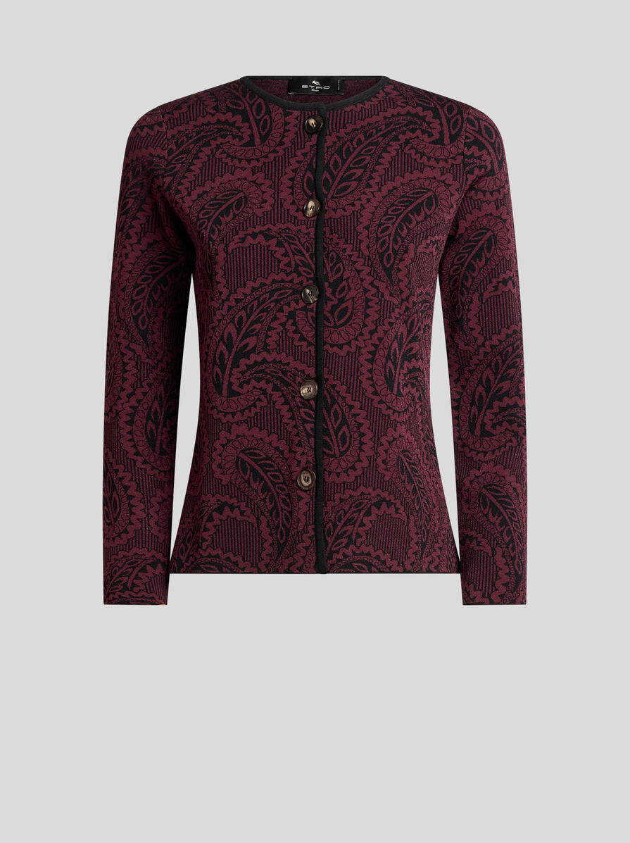JACQUARD CARDIGAN WITH PAISLEY FOLIAGE MOTIF | Knitwear | ETRO