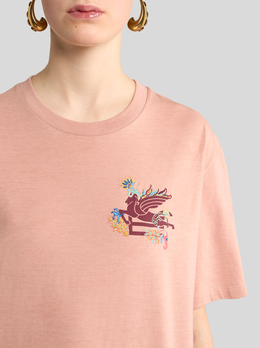 ETRO▼モノグラム ペガソ パームツリープリント コットンTシャツ ETRO▽モノグラム ペガソ パームツリープリント コットンTシャツ